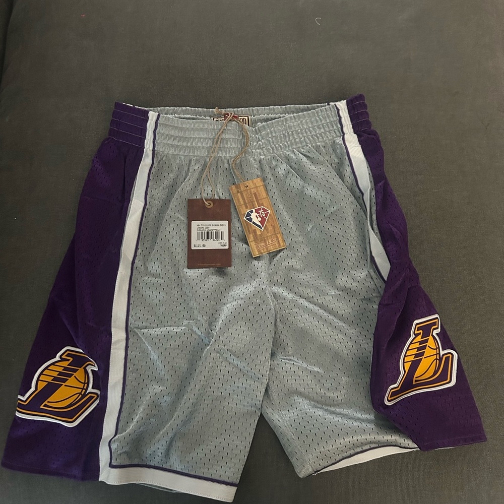 Mitchell & Ness Purple and Gray Athletic Shorts
